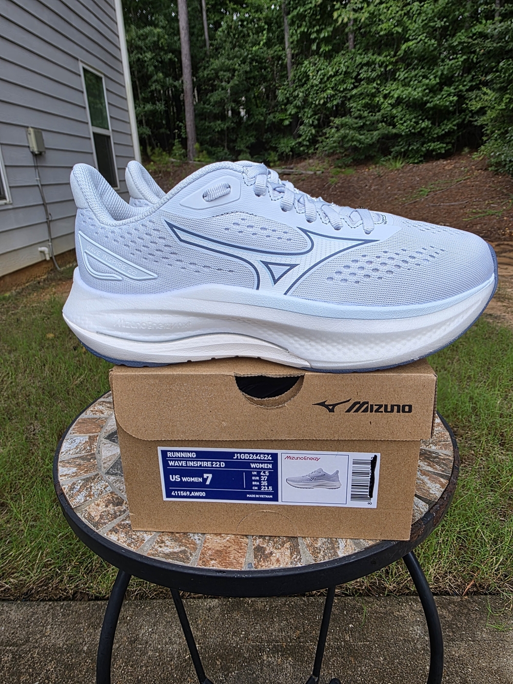 Mizuno Wave Inspire 22 J1GD264524 Ancient Water Running Shoes Women Sz 7 Worn 4x